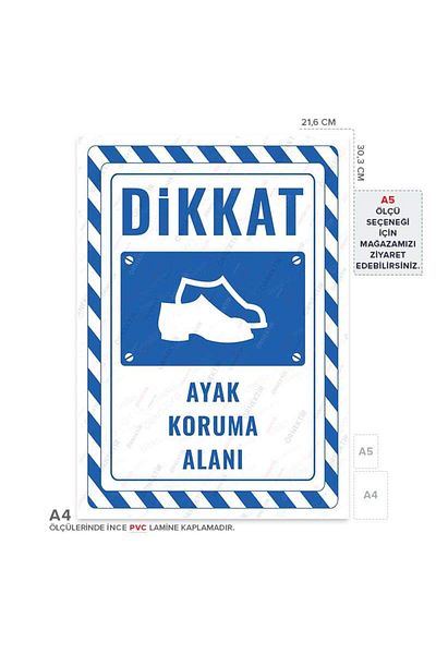 Posterya Ul02767-A4 - Foot Protection Area Warning Sign (21.6×30.3cm)
