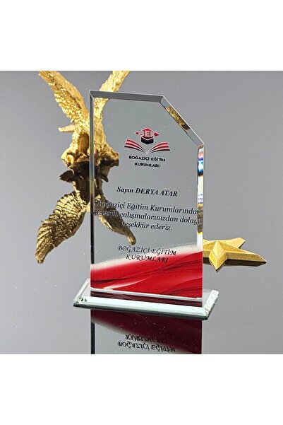 MERTKRİSTAL Kişiye Ve Kurumlara Özel Kristal Cam Plaket Plaket P105 - Minimum 10 Adet Ve Üzeri