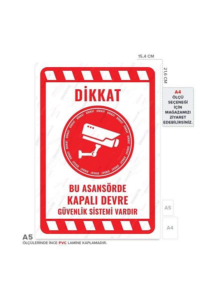 Posterya Ul02104-A5 - There Is a Closed Circuit Security System in This Elevator Warning Sign (15,4×21,6cm)