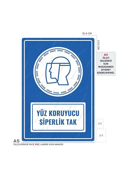 Posterya Ul01125-A5 - Face Protector Visor Plug Warning Sign (15,4×21,6cm)