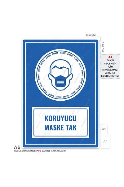 Posterya Ul01119-A5 - Protective Mask Plug Warning Sign (15,4×21,6cm)