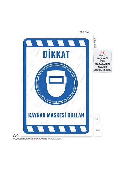 Posterya Ul01910-A4 - Welding Mask Use Warning Sign (21.6×30.3cm)
