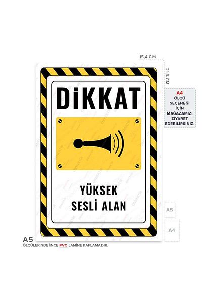 Posterya Ul02336-A5 - Loud Sound Area Warning Sign (15.4×21.6cm)