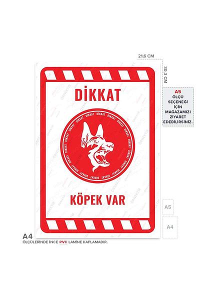 Posterya Ul02178-A4 - Caution Dog Warning Sign (21.6×30.3cm)