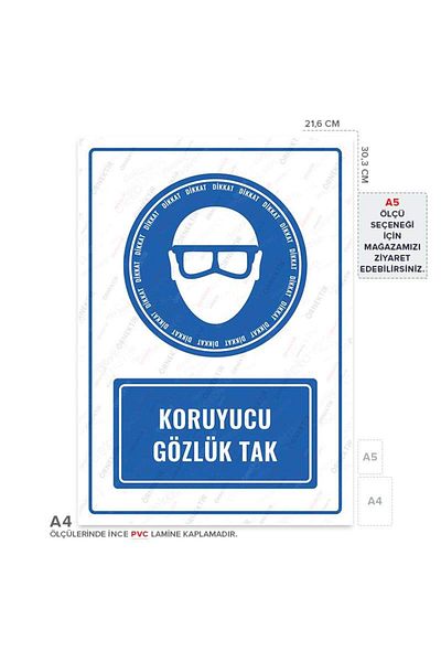Posterya Ul01008-A4 - Protective Glasses Plug Warning Sign (21.6×30.3cm)