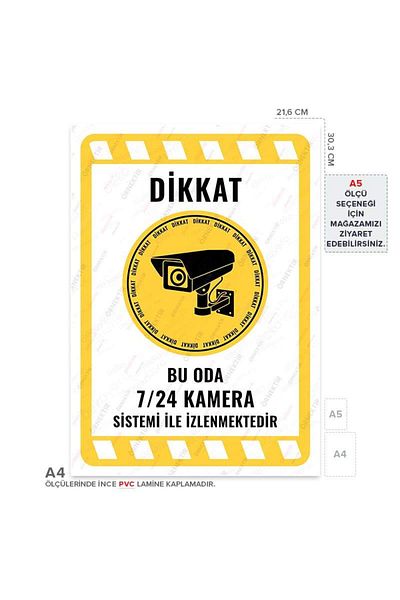 Posterya Ul02045-A4 - This Room Is Monitored 24/7 with Camera System Warning Sign (21.6×30.3cm)