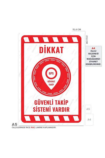 Posterya Ul02152-A5 - Attention Safe Tracking System Warning Sign (15,4×21,6cm)
