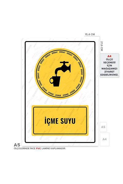 Posterya Ul01088-A5 - Drinking Water Warning Sign (15,4×21,6cm)