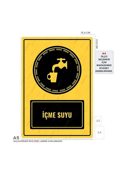Posterya Ul01087-A5 - Drinking Water Warning Sign (15,4×21,6cm)