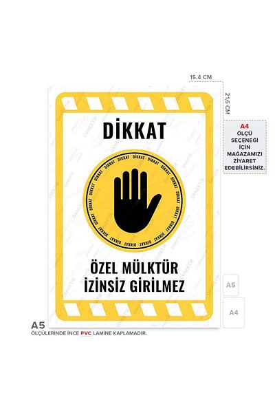 Posterya Ul02189-A5 - Private Property No Trespassing Warning Sign (15,4×21,6cm)