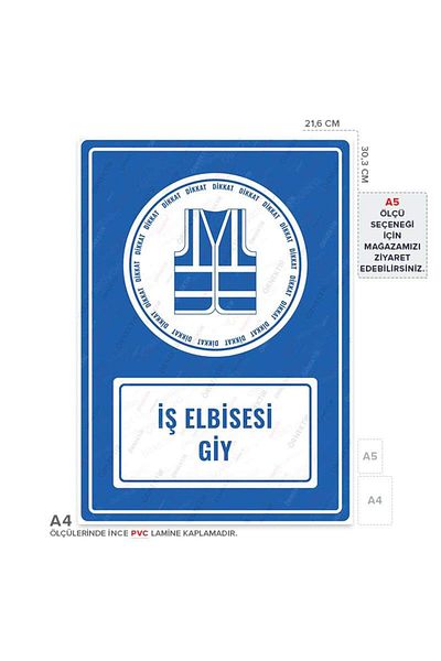 Posterya Ul01111-A4 - Work Clothes Wear Warning Sign (21.6×30.3cm)