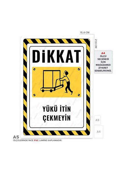 Posterya Ul02825-A5 - Do Not Pull or Push Warning Sign (15.4×21.6cm)