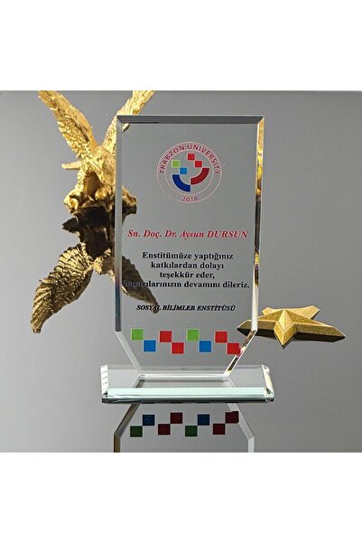 MERTKRİSTAL Kişiye Ve Kurumlara Özel Kristal Cam Plaket Plaket P119 - Minimum 10 Adet Ve Üzeri