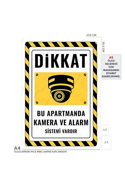 Posterya Ul02538-A4 - There Is a Camera and Alarm System in This Apartment Warning Sign (21.6×30.3cm)