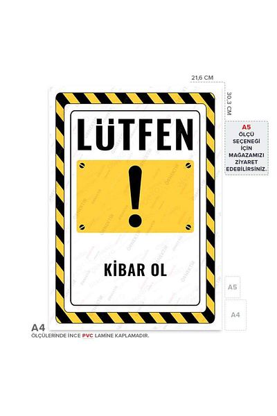 Posterya Ul02717-A4 - Please Be Polite Warning Sign (21.6×30.3cm)