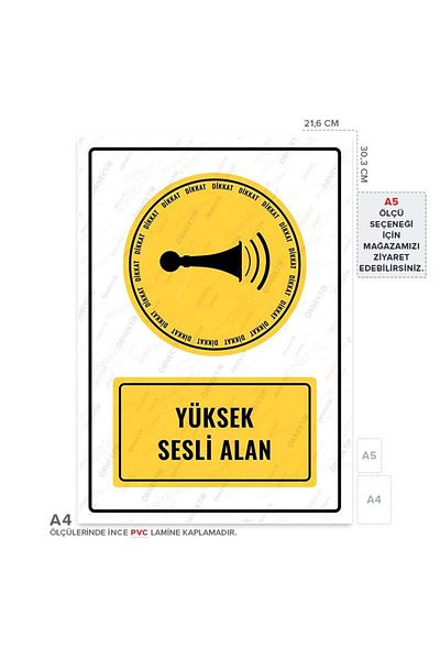 Posterya Ul01056-A4 - Loud Sound Area Warning Sign (21.6×30.3cm)