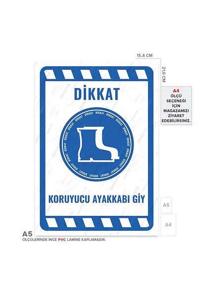 Posterya Ul01971-A5 - Protective Shoe Wear Warning Sign (15,4×21,6cm)