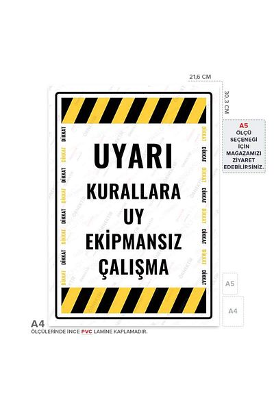 Posterya Ul01666-A4 - Warning Sign for Working Without Equipment (21.6×30.3cm)