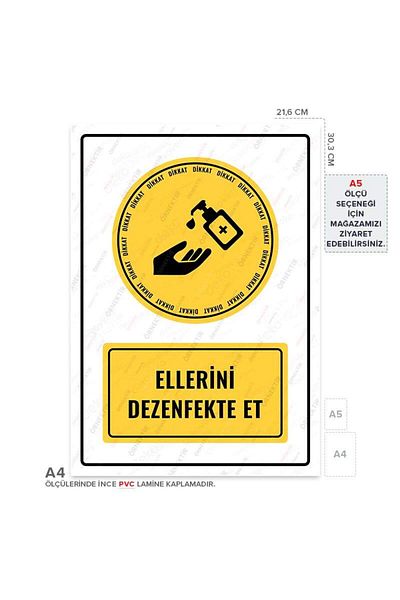 Posterya Ul01084-A4 - Hands Disinfecting Warning Sign (21,6×30,3cm)