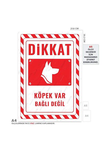 Posterya Ul02571-A4 - Caution Dog Not Tied Warning Sign (21,6×30,3cm)