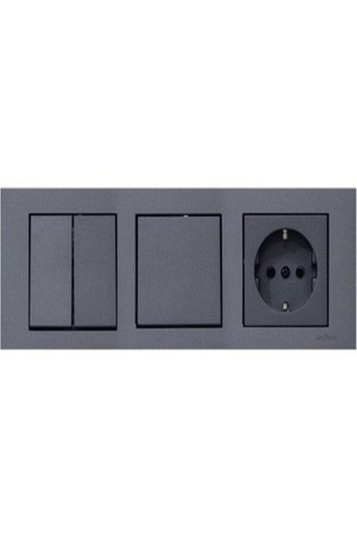 OOvivo Torunoğlu Electronic Ovivo Commutator+Switch+Groundedpriz3 إطار (مجموعة من 3)