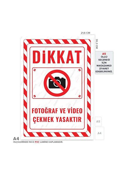 Posterya Ul02625-A4 - Photo and Video Shooting Prohibited Warning Sign (21.6×30.3cm)