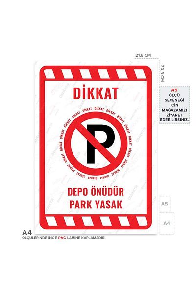 Posterya Ul02024-A4 - Warehouse Front Is a No Parking Warning Sign (21.6×30.3cm)