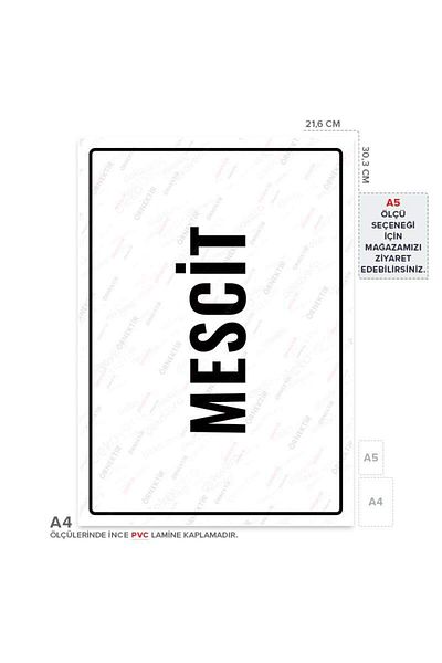 Posterya Ul01788-A4 - Mescit Warning Sign (21.6×30.3cm)