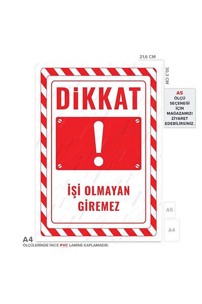 Posterya Ul02603-A4 - No Work Warning Sign (21.6×30.3cm)