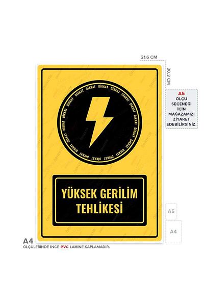 Posterya Ul01029-A4 - High Voltage Hazard Warning Sign (21.6×30.3cm)