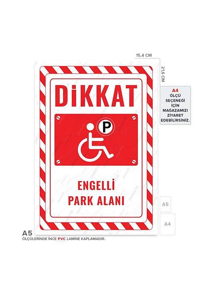 Posterya Ul02453-A5 - Disabled Parking Space Warning Sign (15,4×21,6cm)