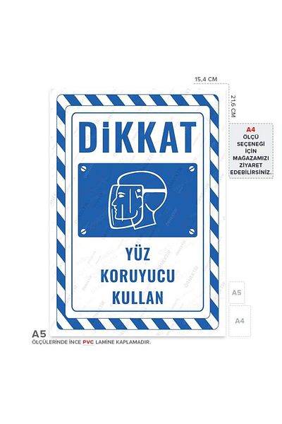 Posterya Ul02747-A5 - Face Protector Use Warning Sign (15,4×21,6cm)