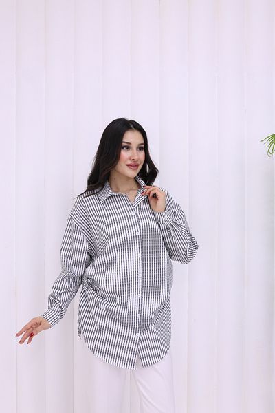 akabe Striped Tie up Shirt