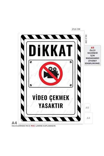 Posterya Ul02624-A4 - Video Shooting Prohibited Warning Sign (21.6×30.3cm)