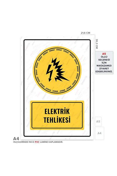 Posterya Ul01072-A4 - Electrical Hazard Warning Sign (21.6×30.3cm)