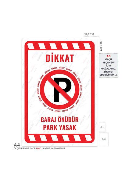 Posterya Ul02016-A4 - Garage Front Parking Prohibited Warning Sign (21.6×30.3cm)