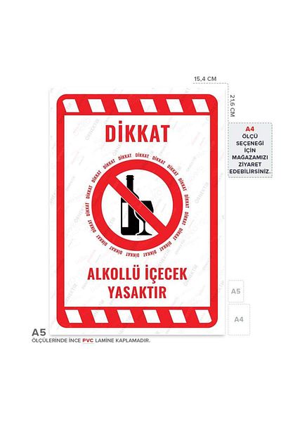 Posterya Ul02228-A5 - Alcoholic Beverage Prohibited Warning Sign (15,4×21,6cm)