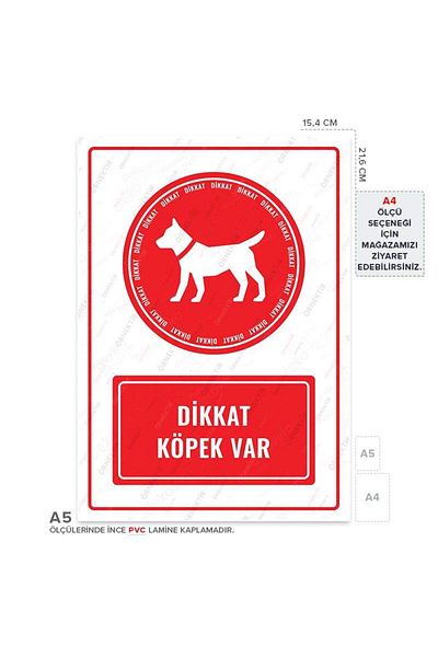 Posterya Ul01438-A5 - Caution Dog Warning Sign (15,4×21,6cm)