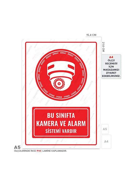 Posterya Ul01366-A5 - This Class Has a Camera and Alarm System Warning Sign (15.4×21.6cm)
