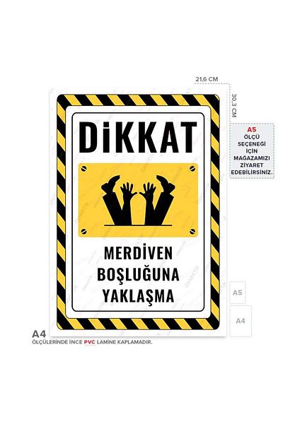Posterya Ul02839-A4 - Stairwell Approach Warning Sign (21.6×30.3cm)