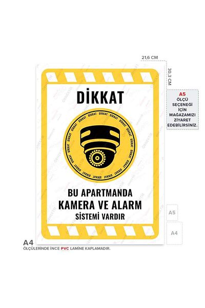 Posterya Ul02127-A4 - There Is a Camera and Alarm System in This Apartment Warning Sign (21.6×30.3cm)