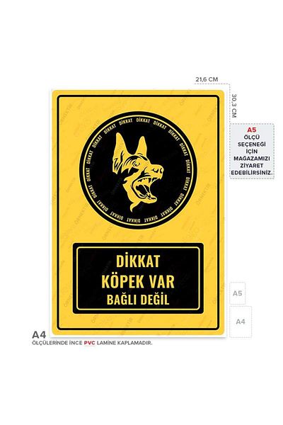 Posterya Ul01491-A4 - Caution Dog Not Tied Warning Sign (21.6×30.3cm)
