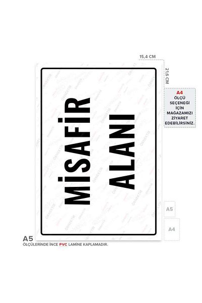 Posterya Ul01757-A5 - Guest Area Warning Sign (15,4×21,6cm)