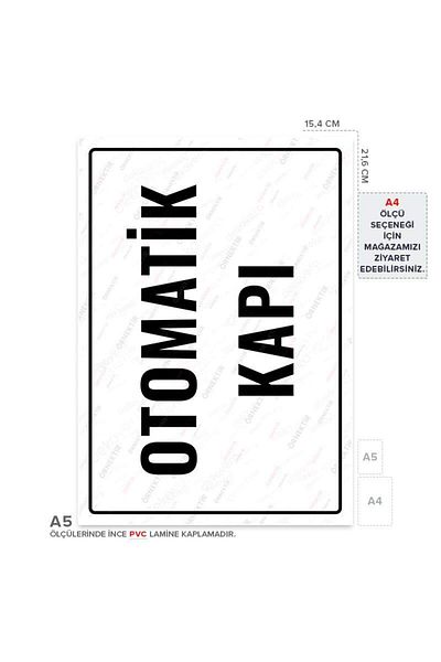 Posterya Ul01814-A5 - Automatic Door Warning Sign (15.4×21.6cm)