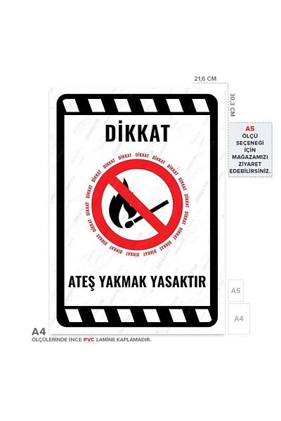 Posterya Ul02235-A4 - Fire Burning Prohibited Warning Sign (21.6×30.3cm)
