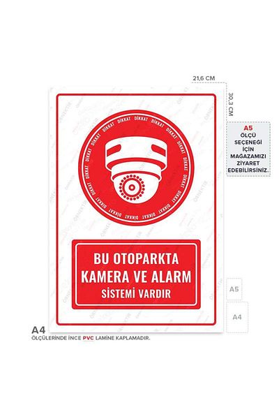 Posterya Ul01390-A4 - There Is a Camera and Alarm System in This Parking Lot Warning Sign (21.6×30.3cm)