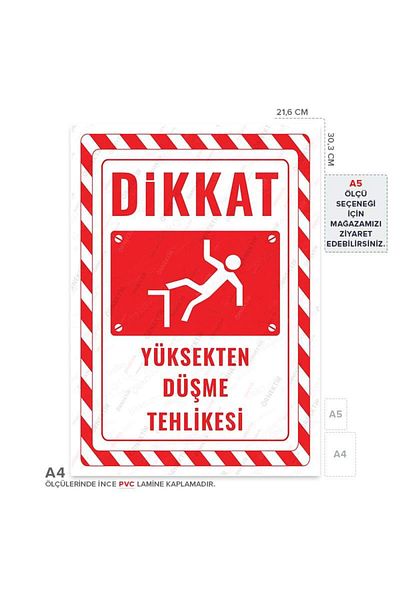 Posterya Ul02842-A4 - High Fall Hazard Warning Sign (21.6×30.3cm)