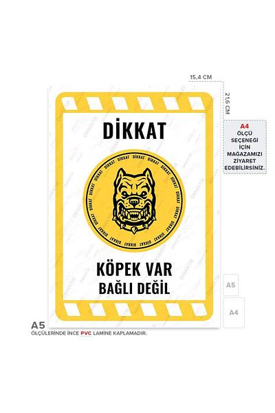 Posterya Ul02173-A5 - Caution Dog Not Tied Warning Sign (15,4×21,6cm)