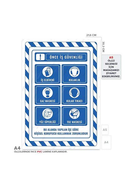 Posterya Ul02814-A4 - Work Safety Protective Material Set Warning Sign (21,6×30,3cm)