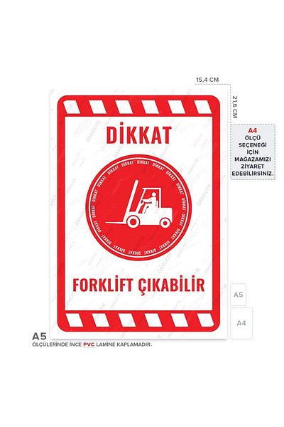 Posterya Ul01923-A5 - Forklift Exit Warning Sign (15.4×21.6cm)